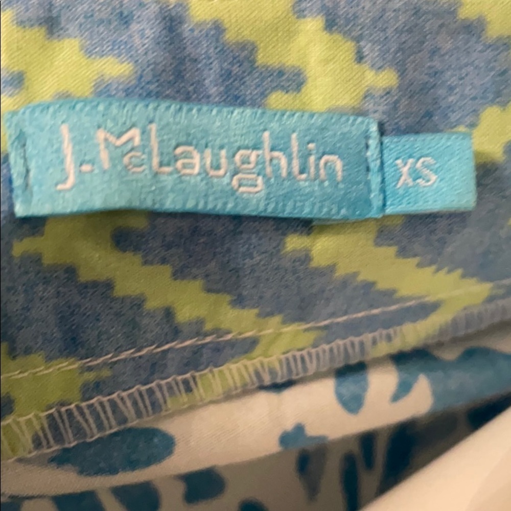 J. McLaughlin White & Blue Cotton Tunic size XS - Picture 7 of 8